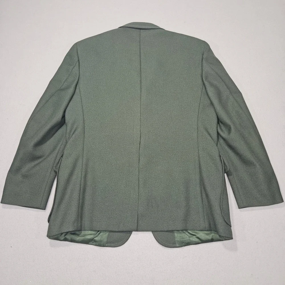 VTG Garrison Park Two Button Blazer Sport Coat Olive Green Sz L Approx